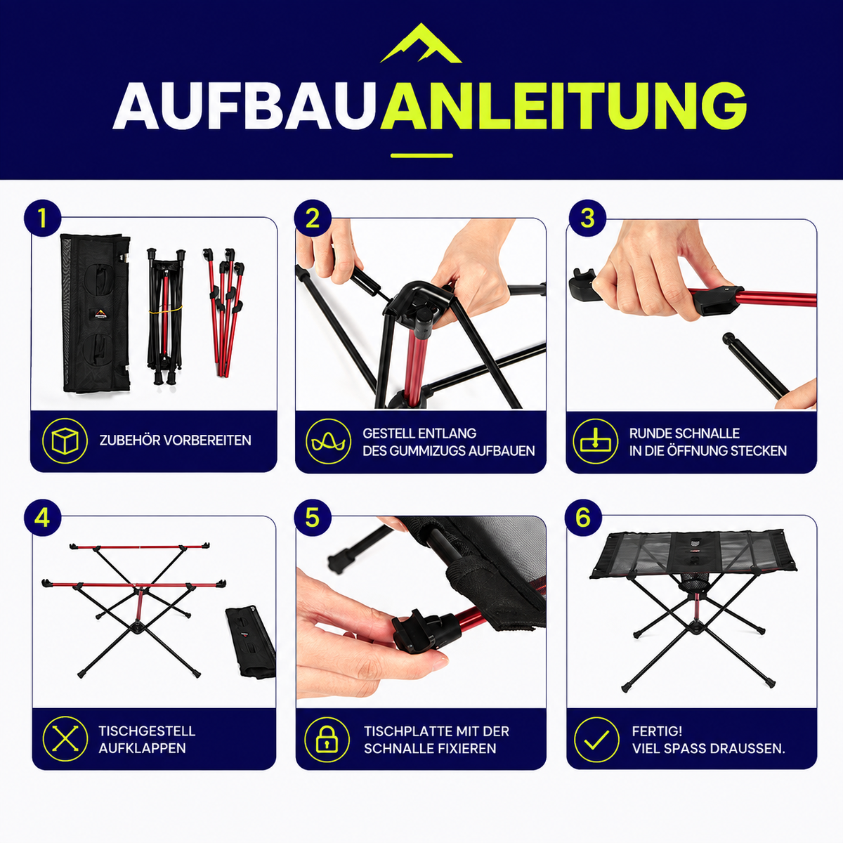 Faltbarer Outdoor-Campingtisch – Kompakt. Stabil. Immer dabei.