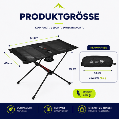 Faltbarer Outdoor-Campingtisch – Kompakt. Stabil. Immer dabei.