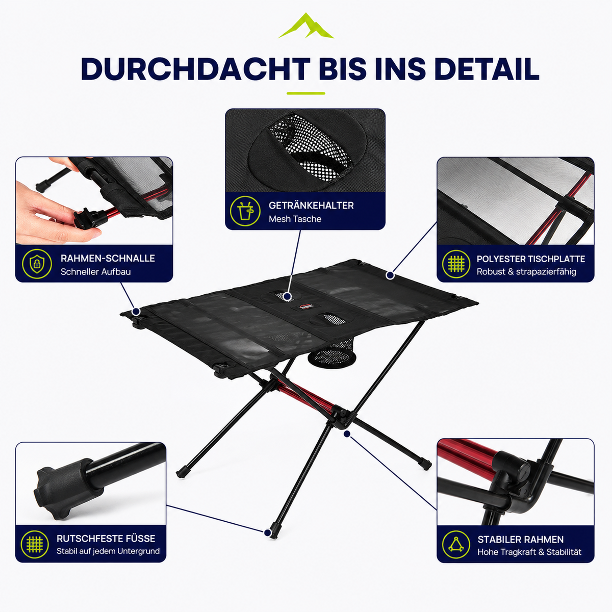Faltbarer Outdoor-Campingtisch – Kompakt. Stabil. Immer dabei.