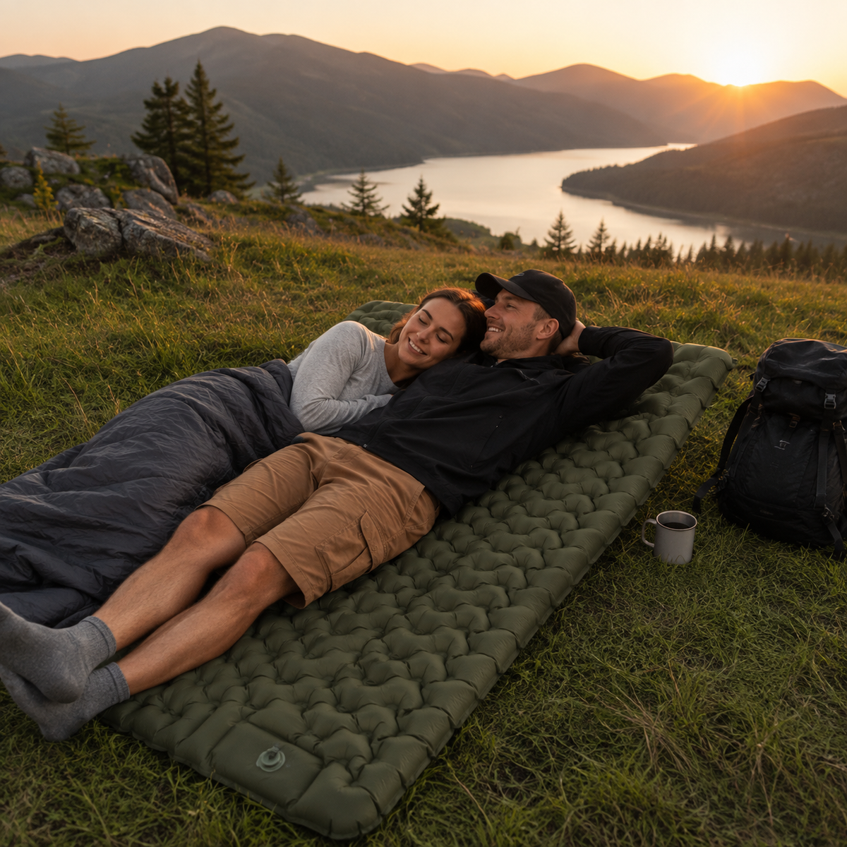 Outdoor-Schlafmatte mit integrierter Fußpumpe – Erholsamer Schlaf für jedes Abenteuer
