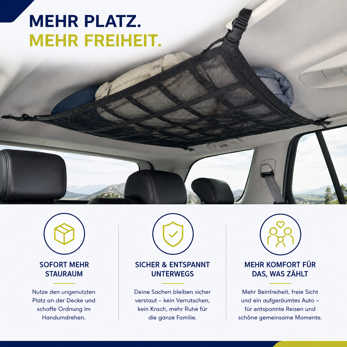 Auto-Decken-Gepäcknetz – Mehr Stauraum ohne Platzverlust
