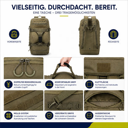 3-Wege-Outdoor-Reisetasche – Flexibel unterwegs. Bereit für jedes Abenteuer.